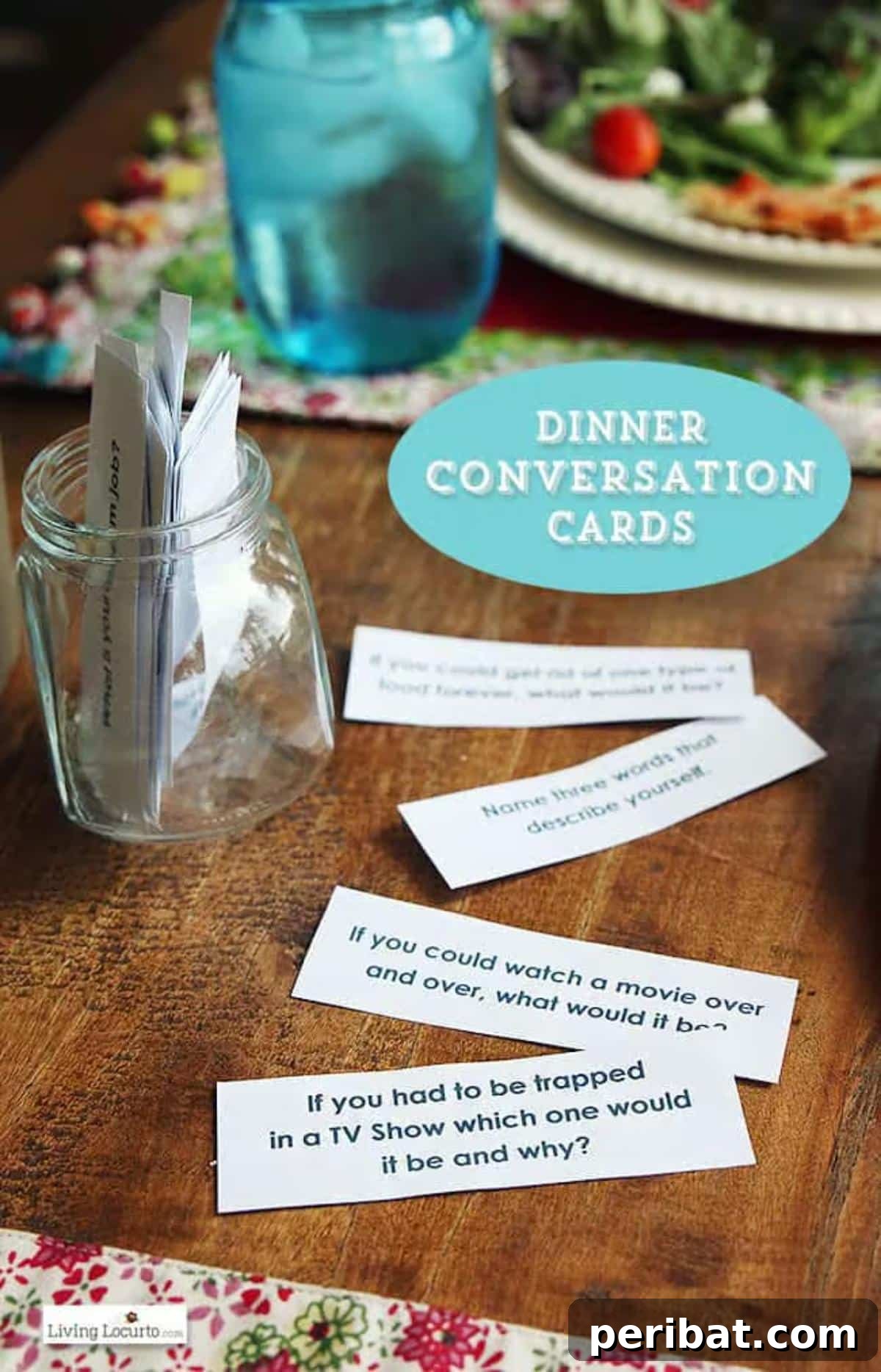 48 Dinner Conversation Starter Cards game.