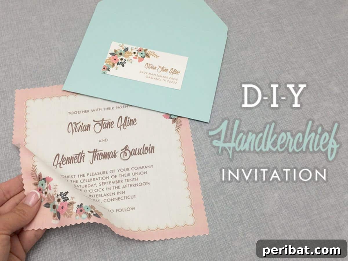 Stunning DIY Wedding Invites: 33 Creative Ideas and Starter Kits 4 DIY Vintage Handkerchief Wedding Invitation