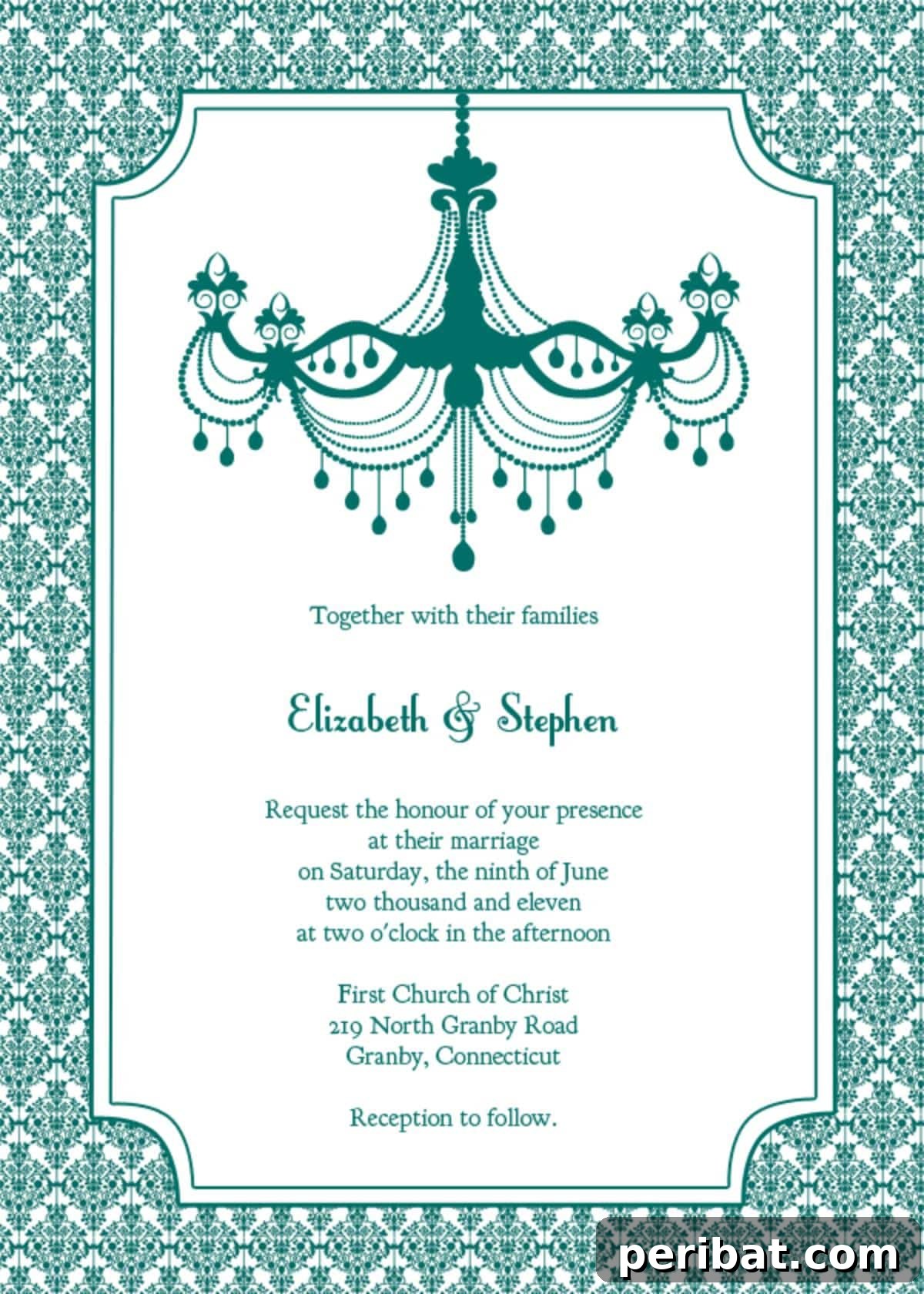 Stunning DIY Wedding Invites: 33 Creative Ideas and Starter Kits 7 Vintage Wedding Invitation – Teal Chandelier