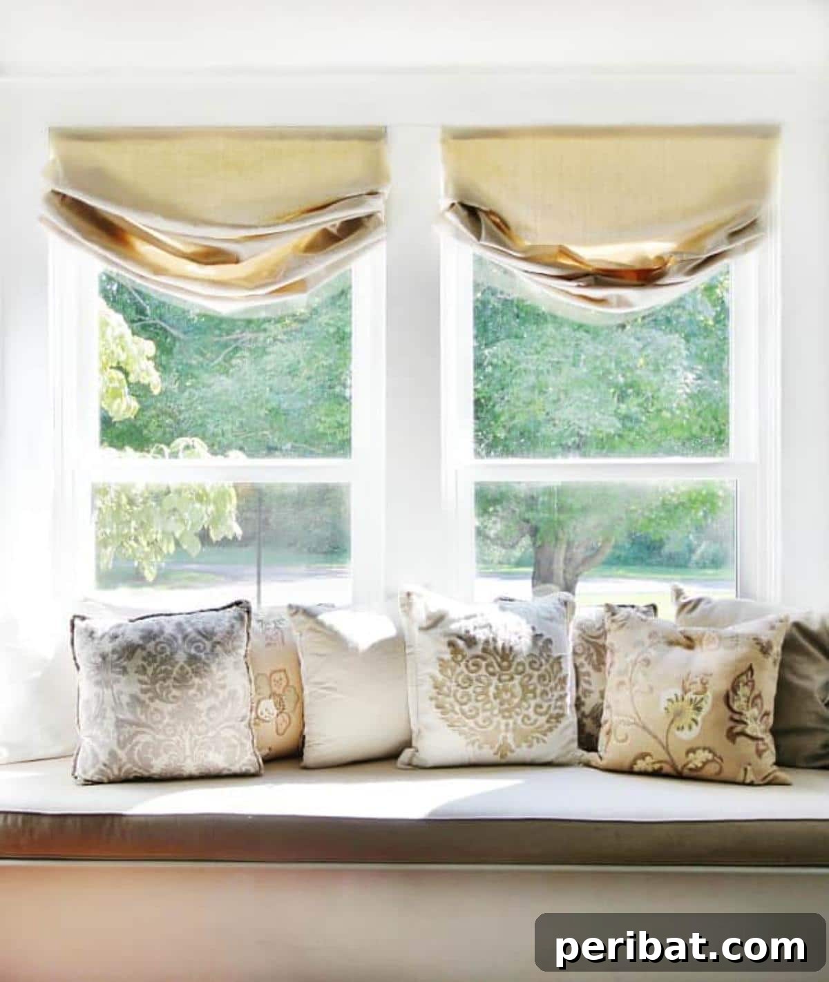 20 Clever DIY Roman Shade Ideas 15 DIY Drop Cloth Roman Shade, featuring a rustic and durable fabric.