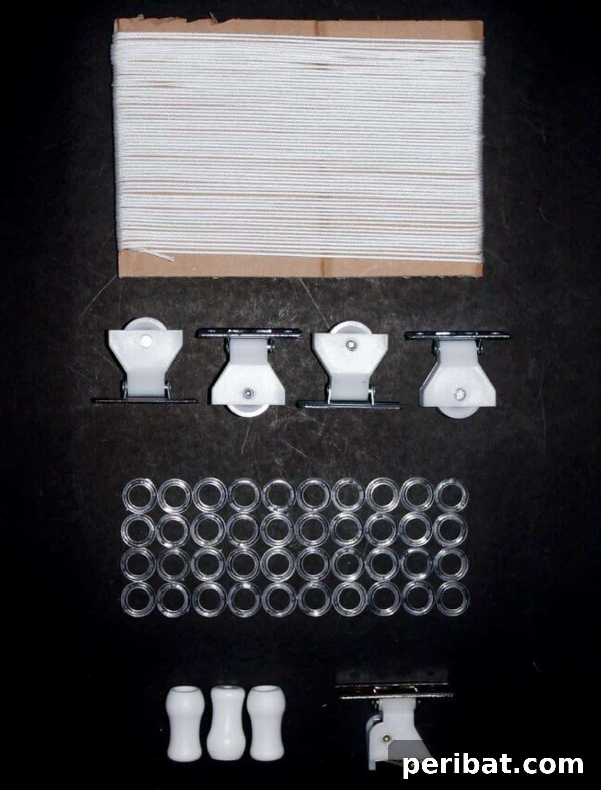 20 Clever DIY Roman Shade Ideas 17 Kit for Large Roman Shade, showing various components.