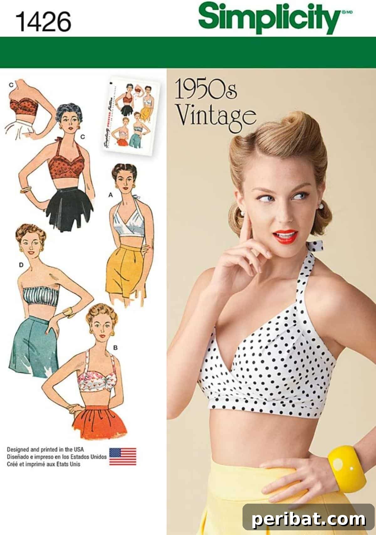 Women’s Vintage Fashion 1950s Bra Sewing Pattern