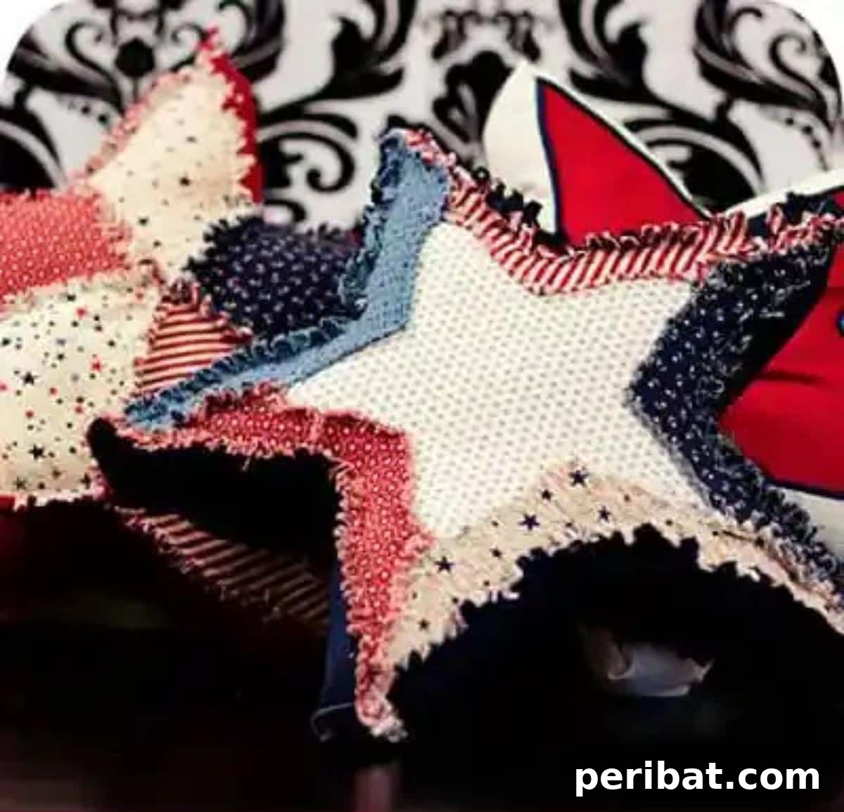 Unlock Your Creativity: 38 Beginner Sewing Projects 15 Festive All Americana Star Pillows in red, white, and blue, perfect for patriotic decor.