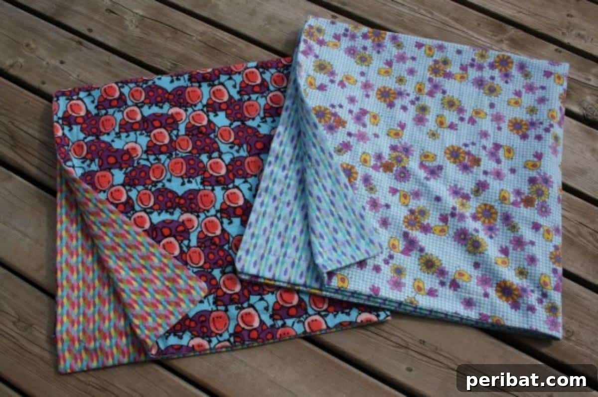 Unlock Your Creativity: 38 Beginner Sewing Projects 27 Soft and cozy Extra-Large, Reversible, Flannel Receiving Blankets for Baby.