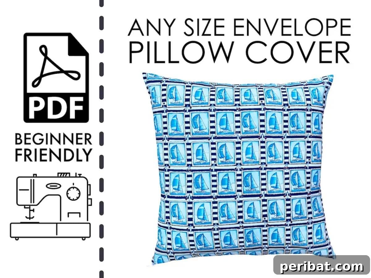 Unlock Your Creativity: 38 Beginner Sewing Projects 39 An Easy 10-Minute Envelope Pillow Cover, showcasing a quick and simple sewing method.