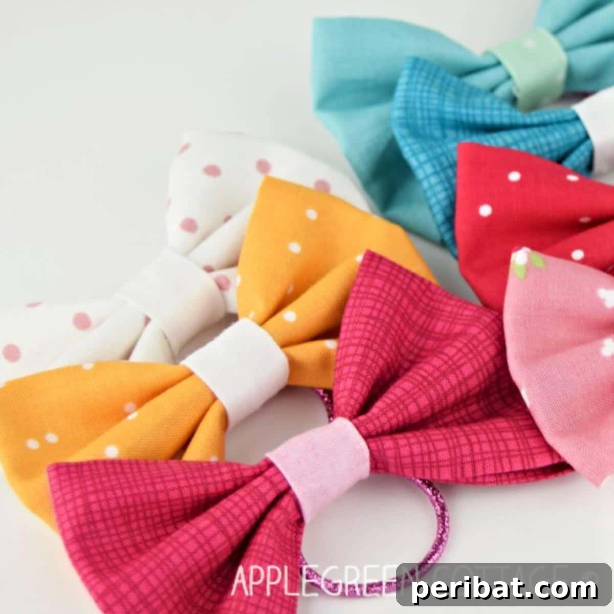 Unlock Your Creativity: 38 Beginner Sewing Projects 5 Collection of colorful DIY Hair Bows, showcasing different fabrics and styles.