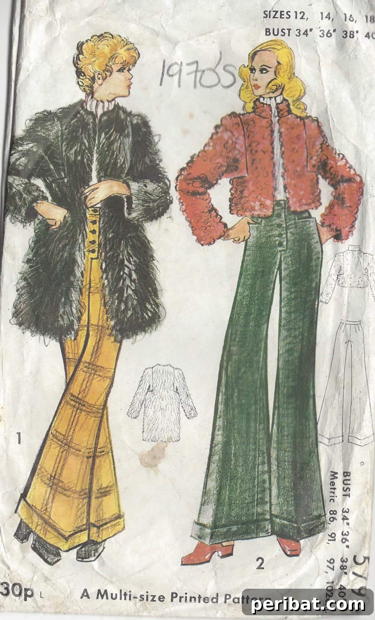 Groovy Garments: 38 70s Sewing Patterns for Timeless Style 40 1970s Vintage Pants & Coat