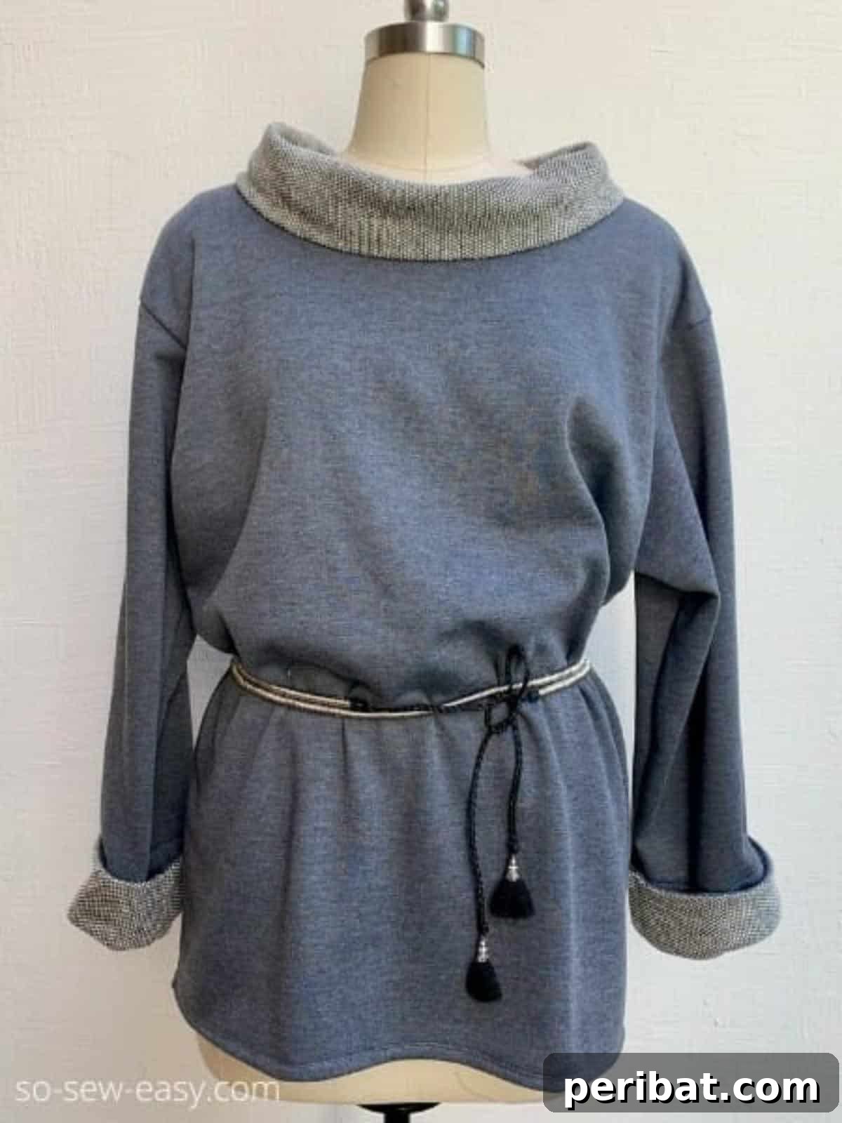 30 Free Plus Size Sewing Projects 14 Oversized Pullover Top With Cowl Collar