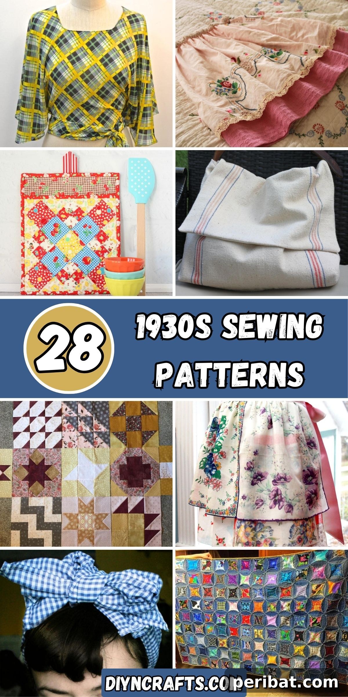 Sewing Through the Thirties: 28 Classic Patterns 2 28 1930s Sewing Patterns collage.