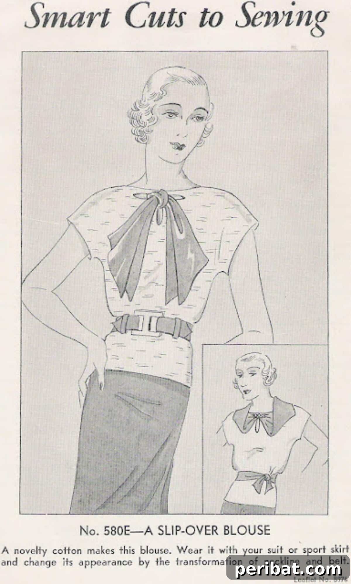 Sewing Through the Thirties: 28 Classic Patterns 14 Nifty Blouse Sketch Pattern