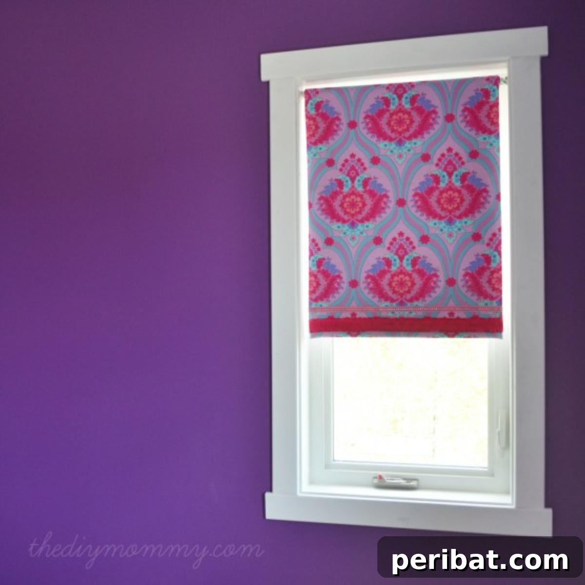 No-Sew Fabric Covered Roller Shade, a simple and decorative window solution.