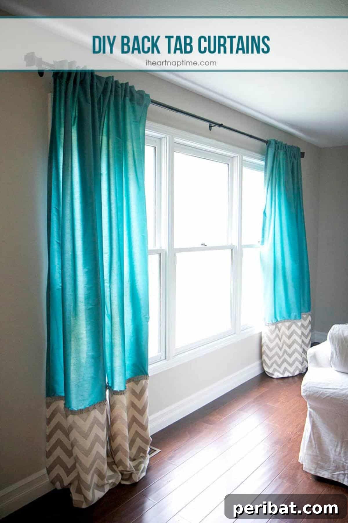 DIY Back Tab Curtains, providing a clean, contemporary window treatment.