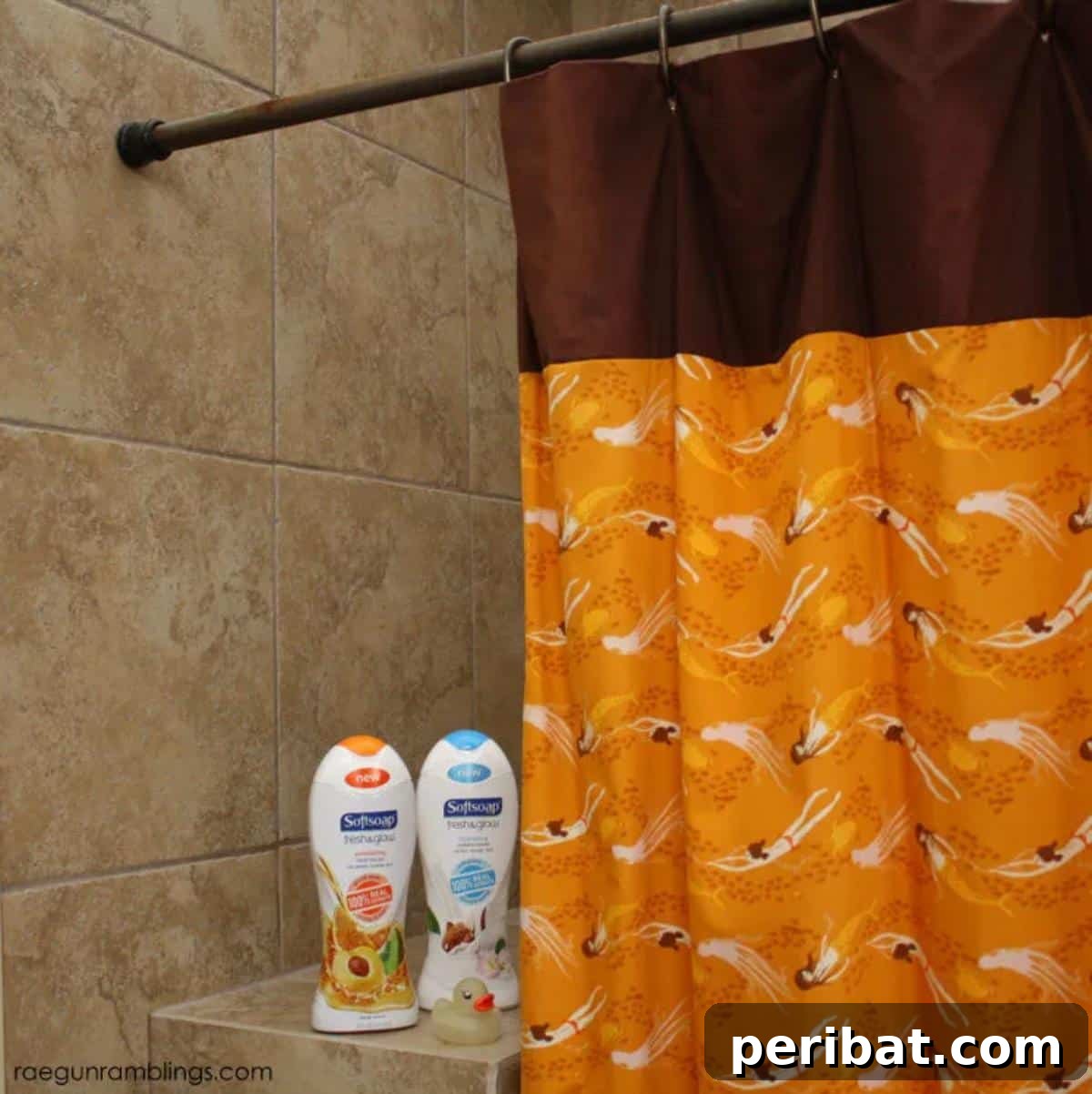 30 Minute Shower Curtain, a quick and easy DIY project for a bathroom.