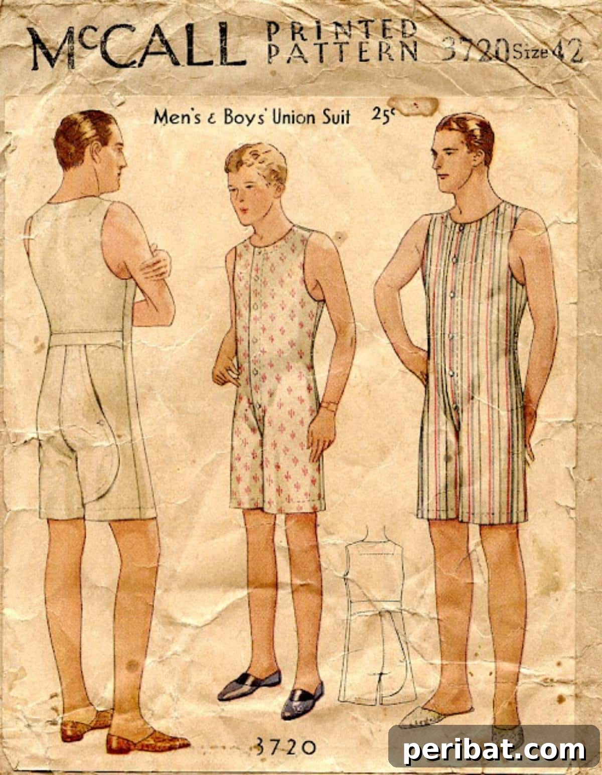 Discover 38 Free Vintage Sewing Patterns 12 Men’s and Boys’ Union Suit - a vintage cozy undergarment pattern