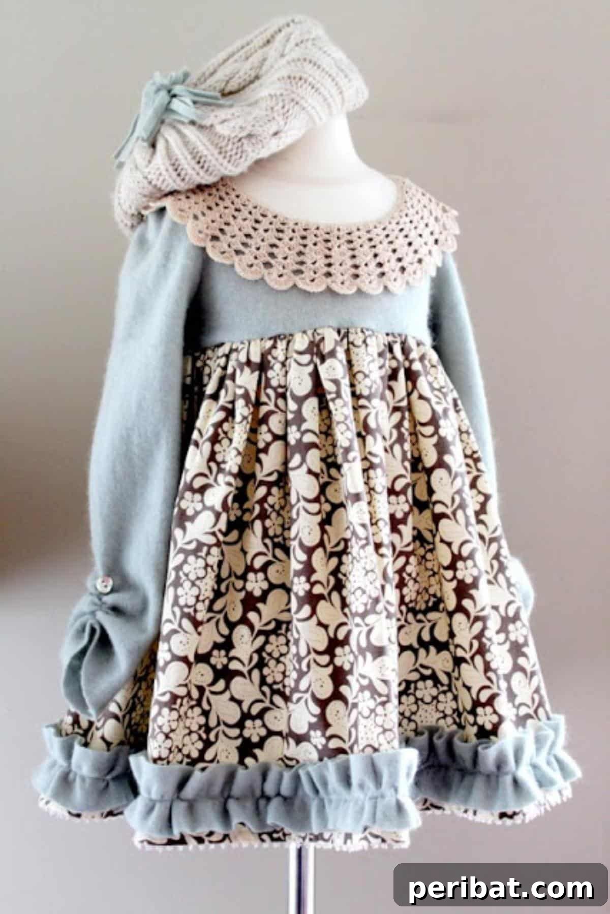 Discover 38 Free Vintage Sewing Patterns 36 Winter Wonderland Dress - a cozy, child's dress made from a felted cashmere sweater