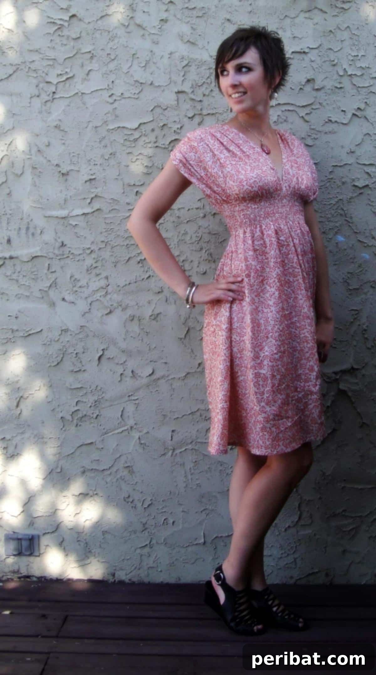 Discover 38 Free Vintage Sewing Patterns 8 Grecian Sundress Pattern - a flowing white sundress with a shirred midriff
