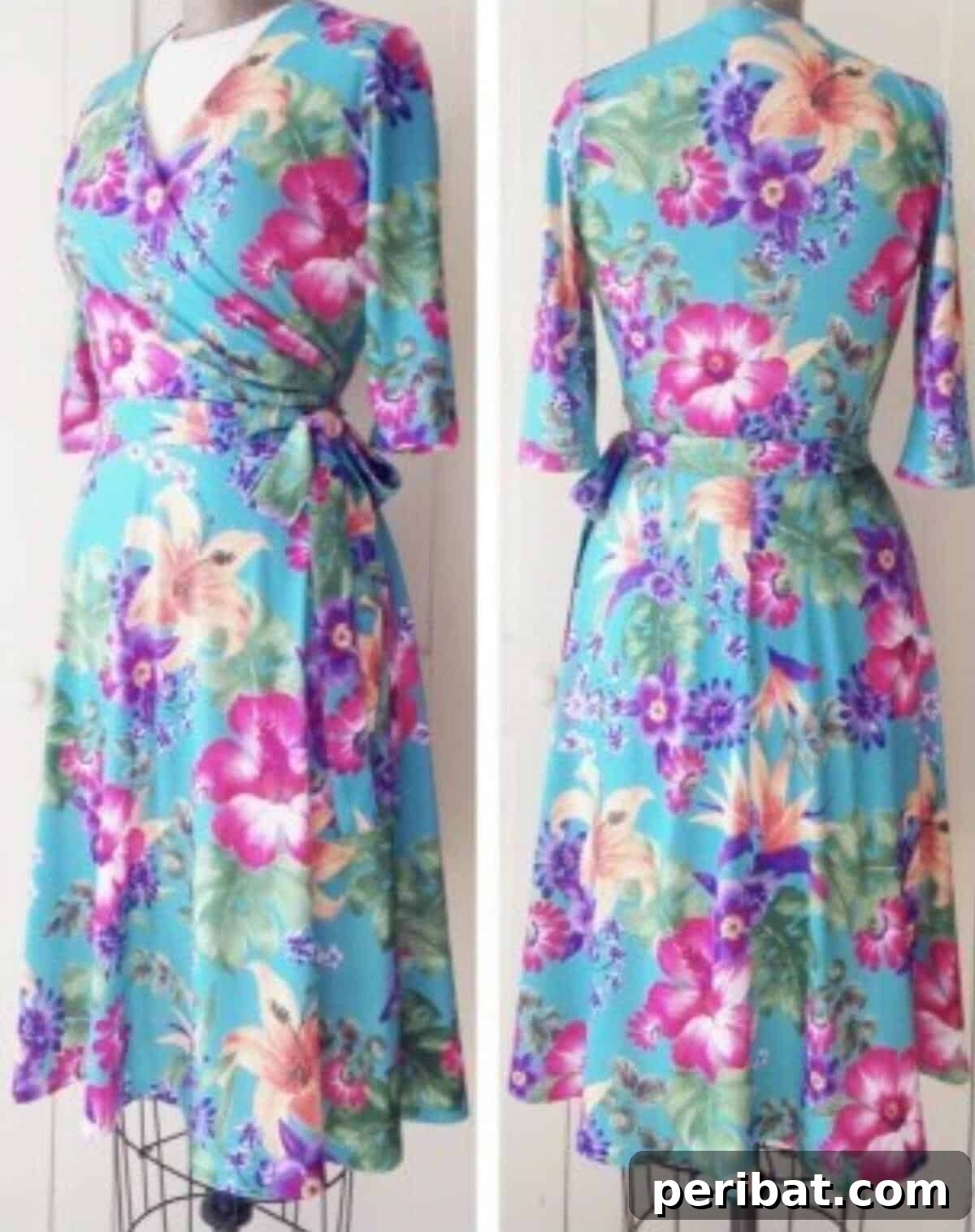 Discover 38 Free Vintage Sewing Patterns 9 Mock-Wrap Jersey Dress - a comfortable and stylish wrap-around dress
