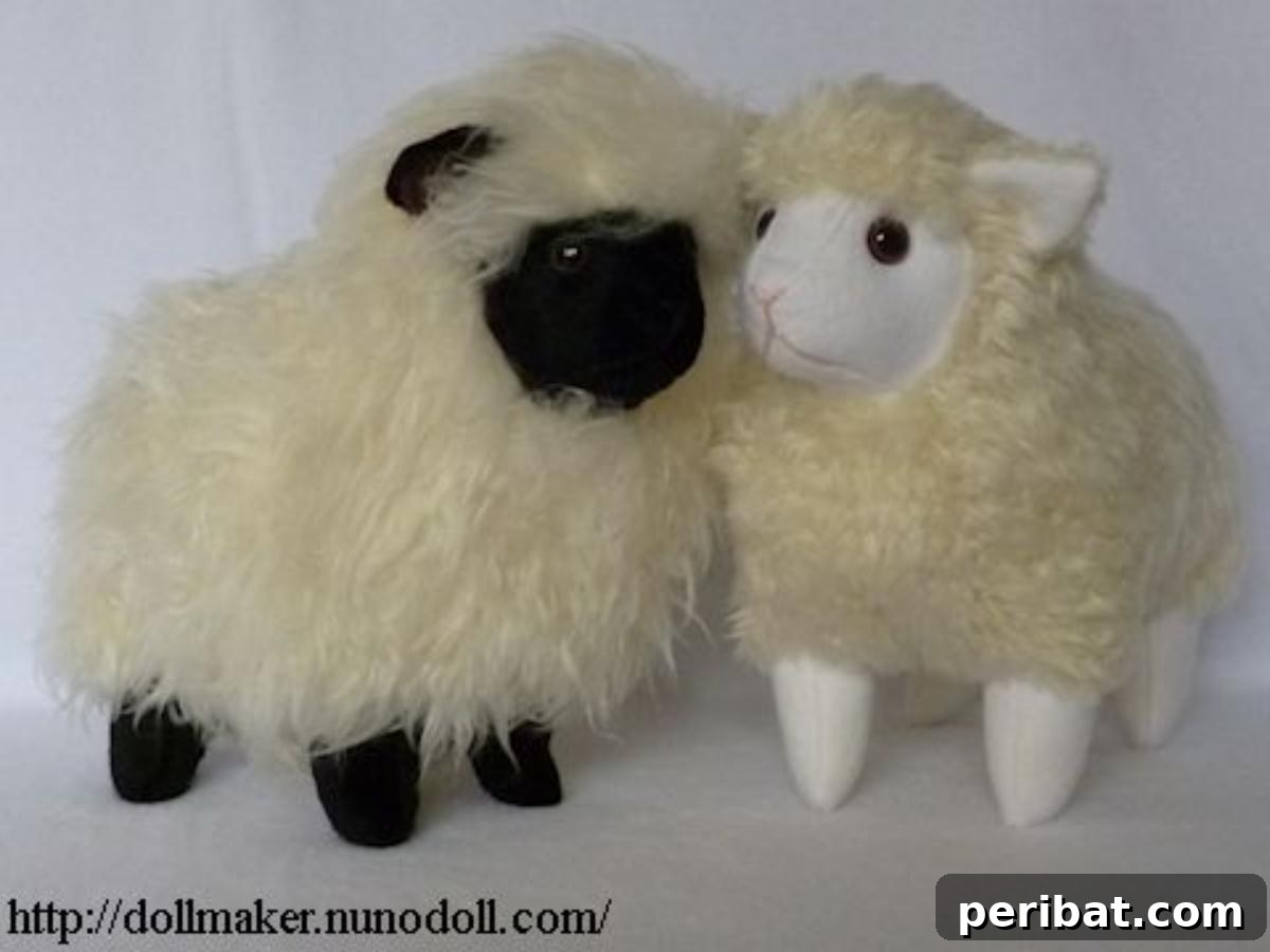 DIY Stuffed Sheeps, featuring wavy-haired texture.