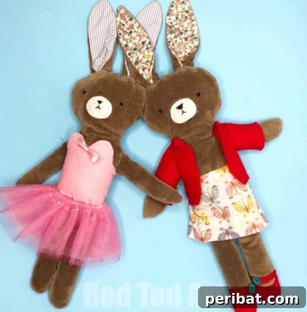 DIY Bunny Dolls, crafted from cherished clothing.