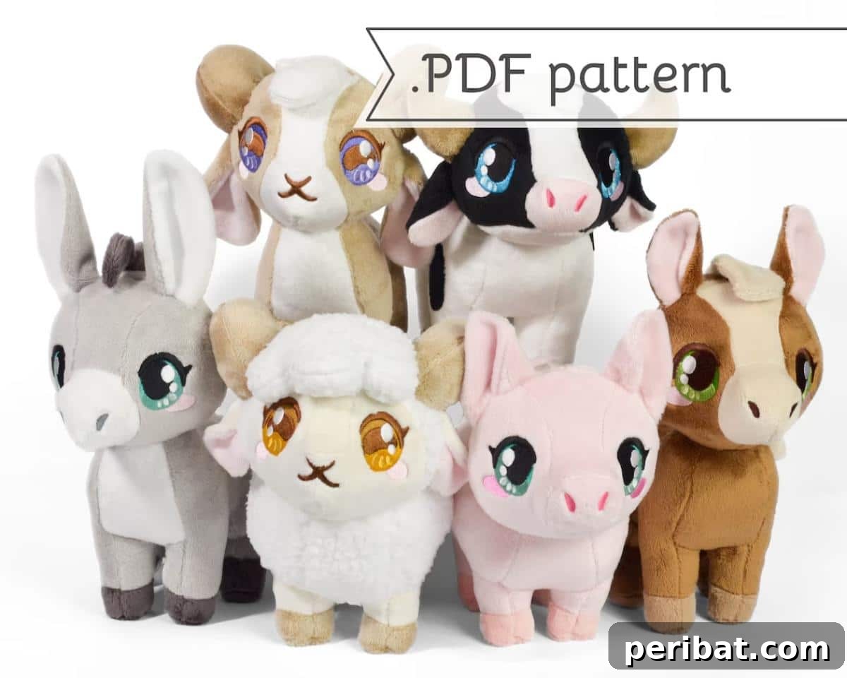Farm Mammals Animals Plush Toys, a barnyard set.