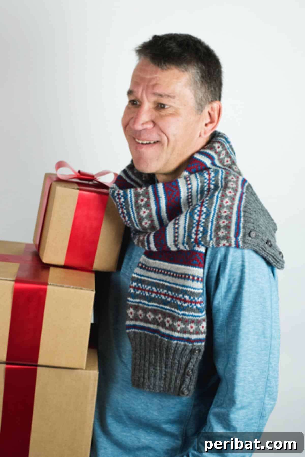Jack Fair Isle Scarf with a geometric striped and patterned design