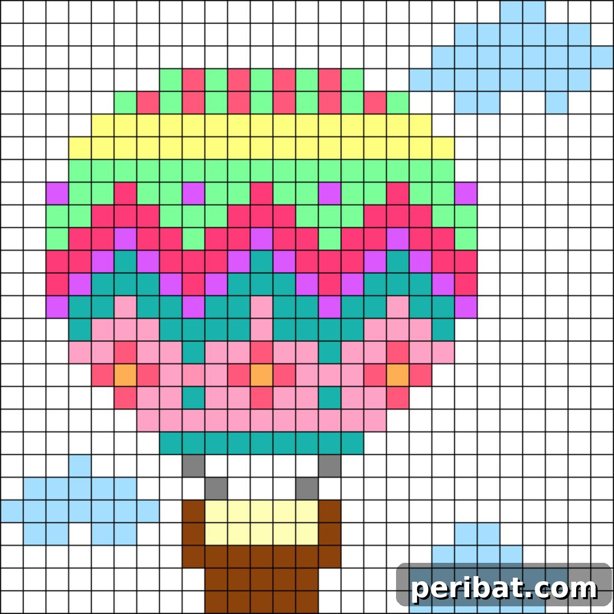 Hot Air Balloon Pattern, a colorful and whimsical chart