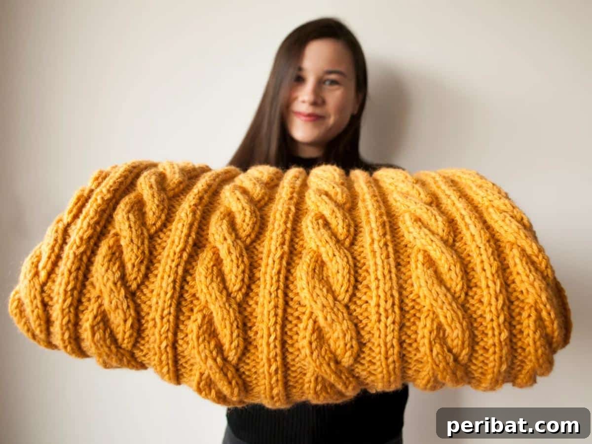 Chunky Blanket with a cozy textured colorwork design