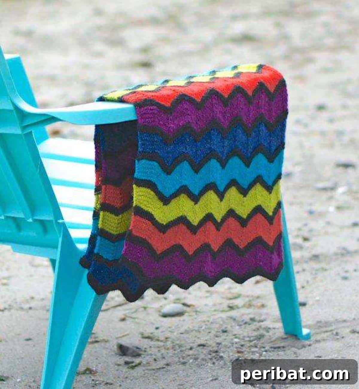 Missoni-inspired Lap Blanket featuring vibrant zigzag patterns