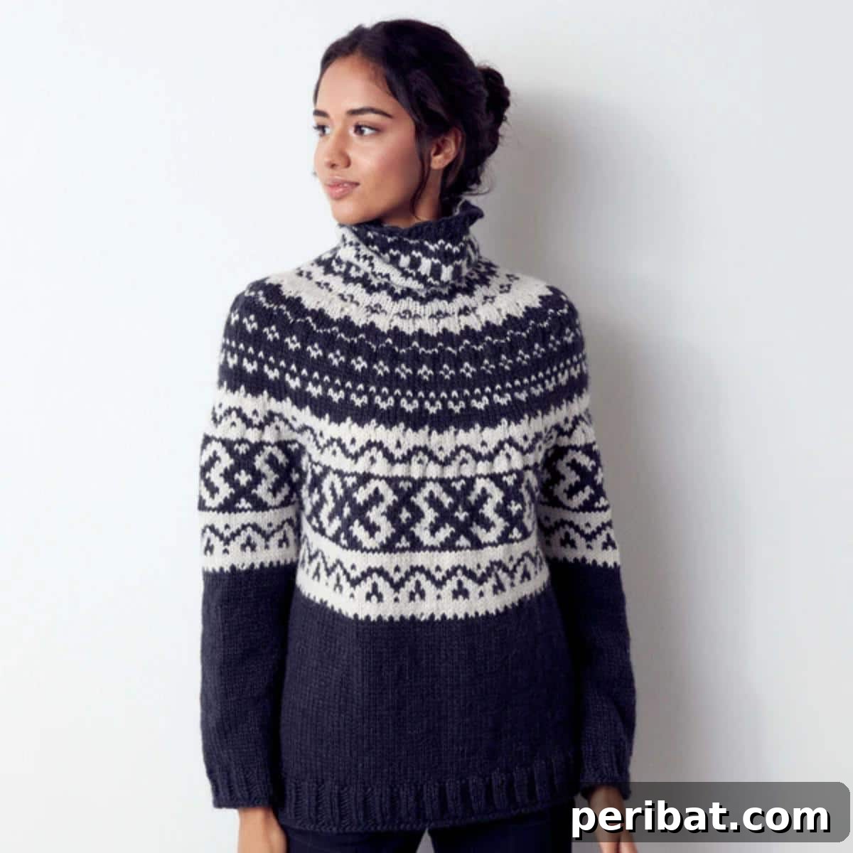 Patons Nomad Fair Isle Knit Pullover with intricate traditional motifs