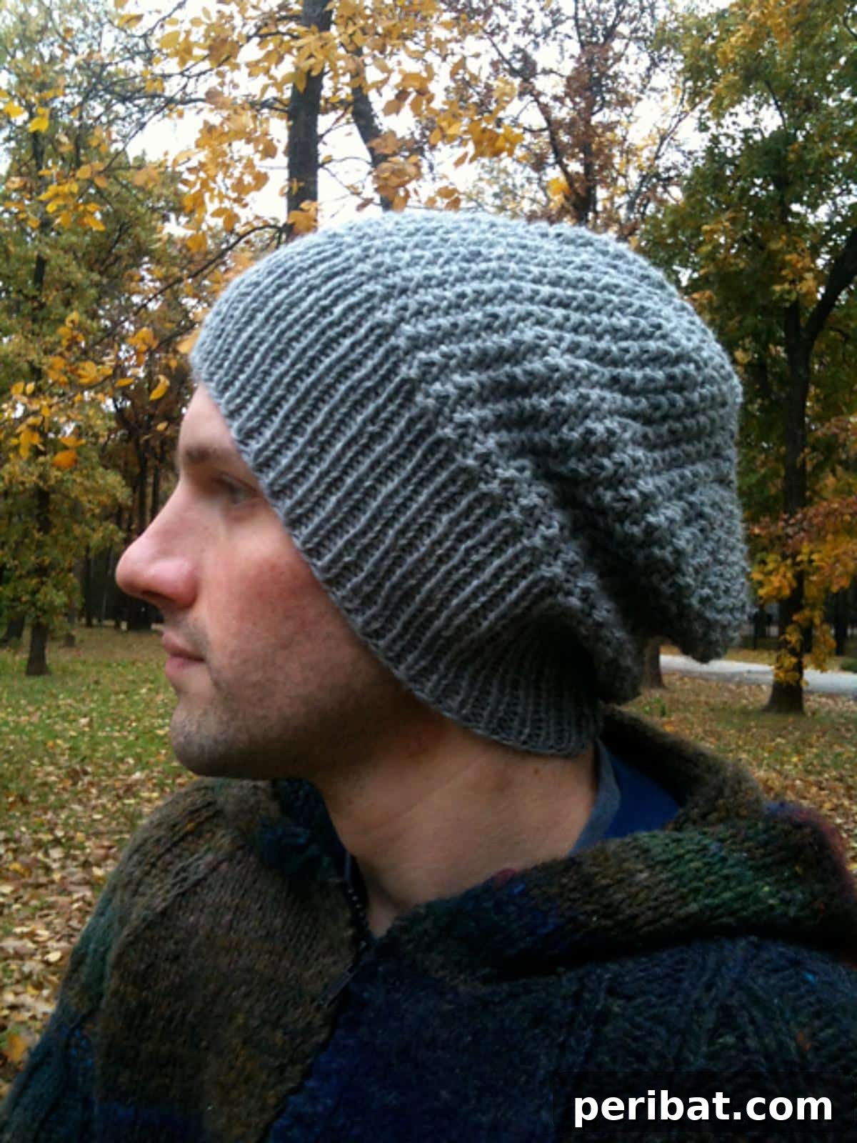 29 Inspiring Circular Knitting Designs 26 A Graham Beanie, showcasing its rustic-chic appeal with a classic cabled design and raglan shaping, reminiscent of traditional Irish fisherman's sweaters.