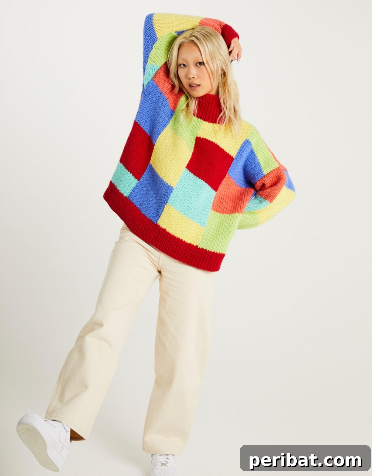 Watermelon Sweater, an easy and stylish patch-perfect knit pattern.