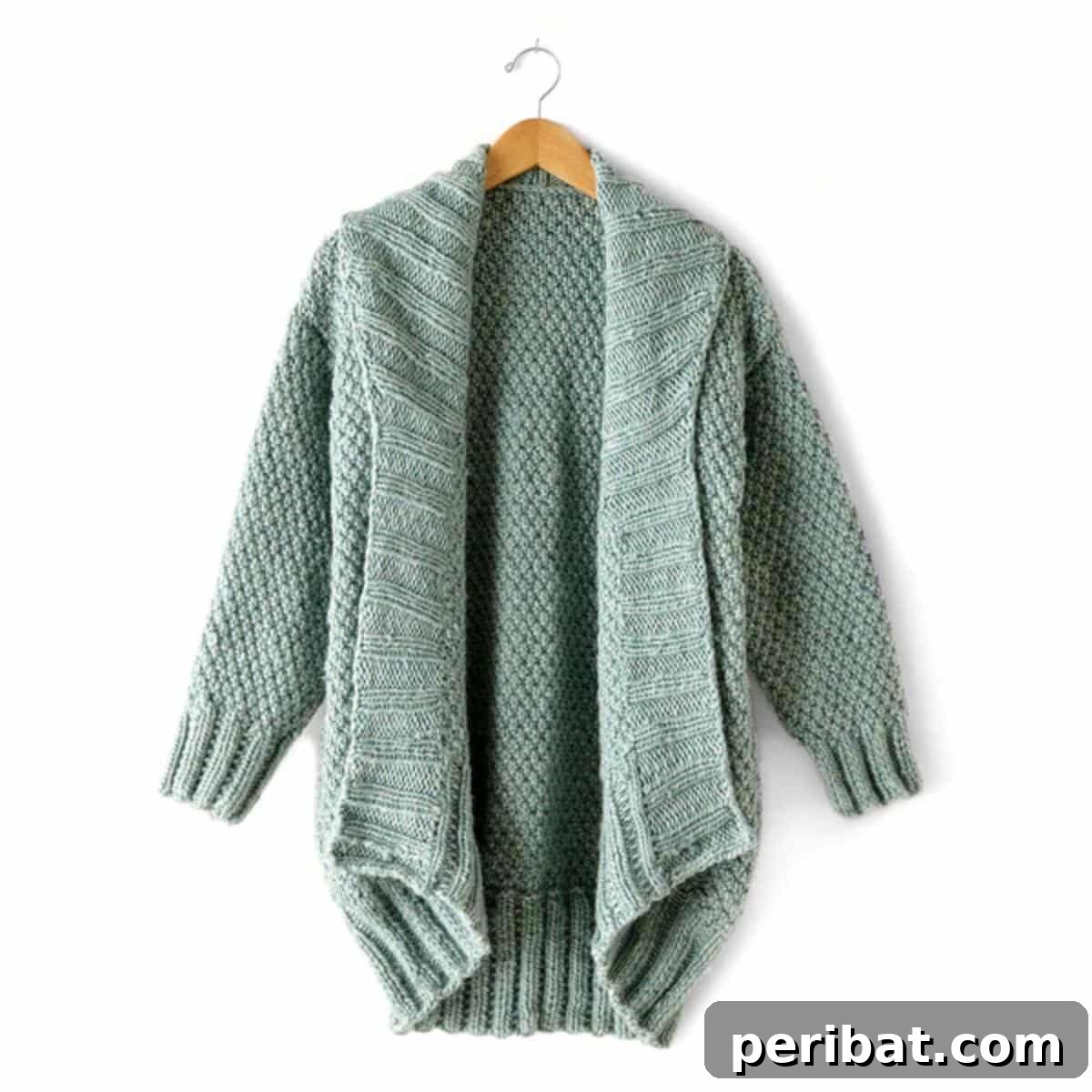 Bernat Cocoon Knit Cardigan Sweater, an oversized layering piece.