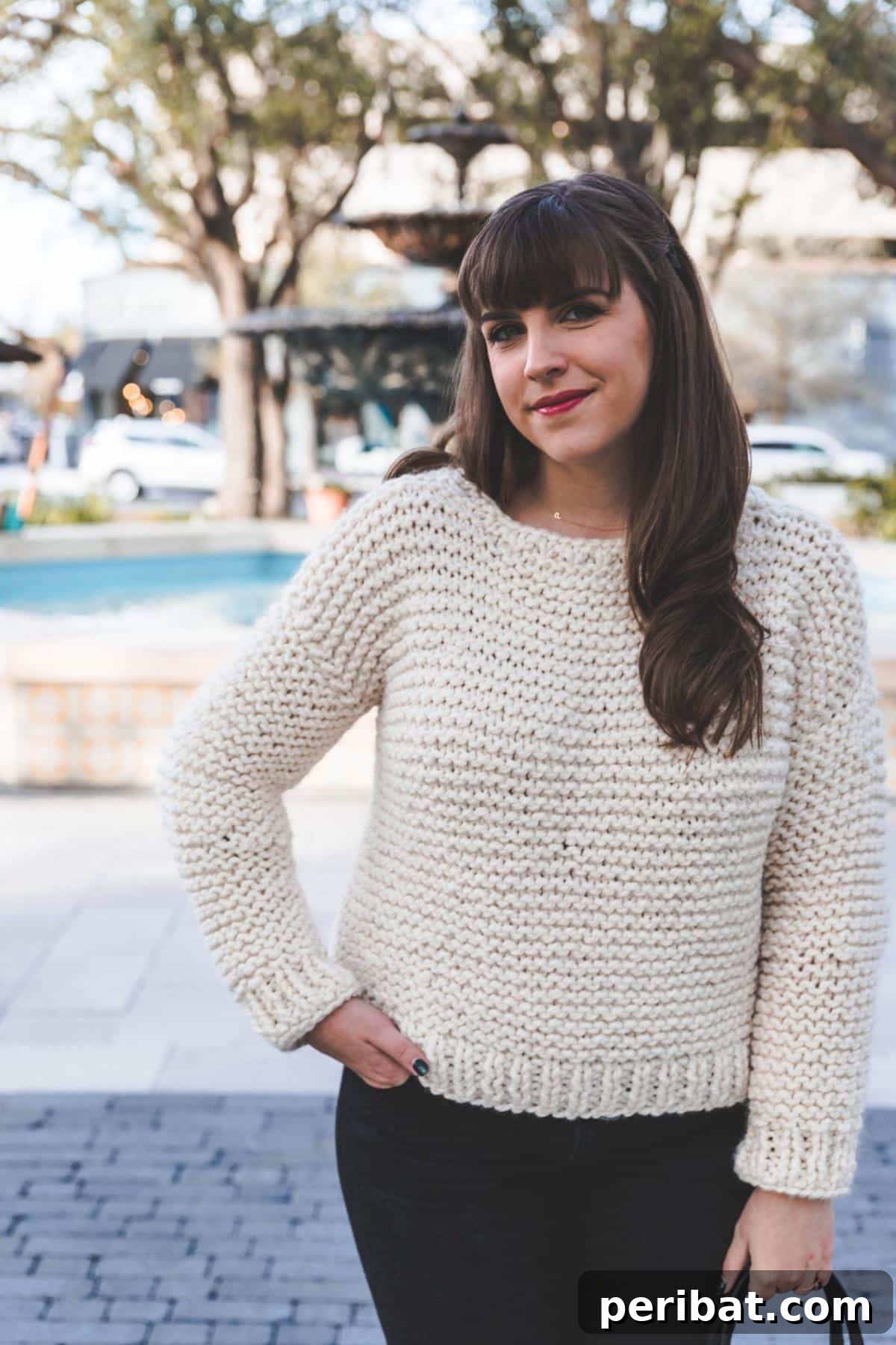 Simple Knit Sweater, an easy-to-follow pattern for beginners.
