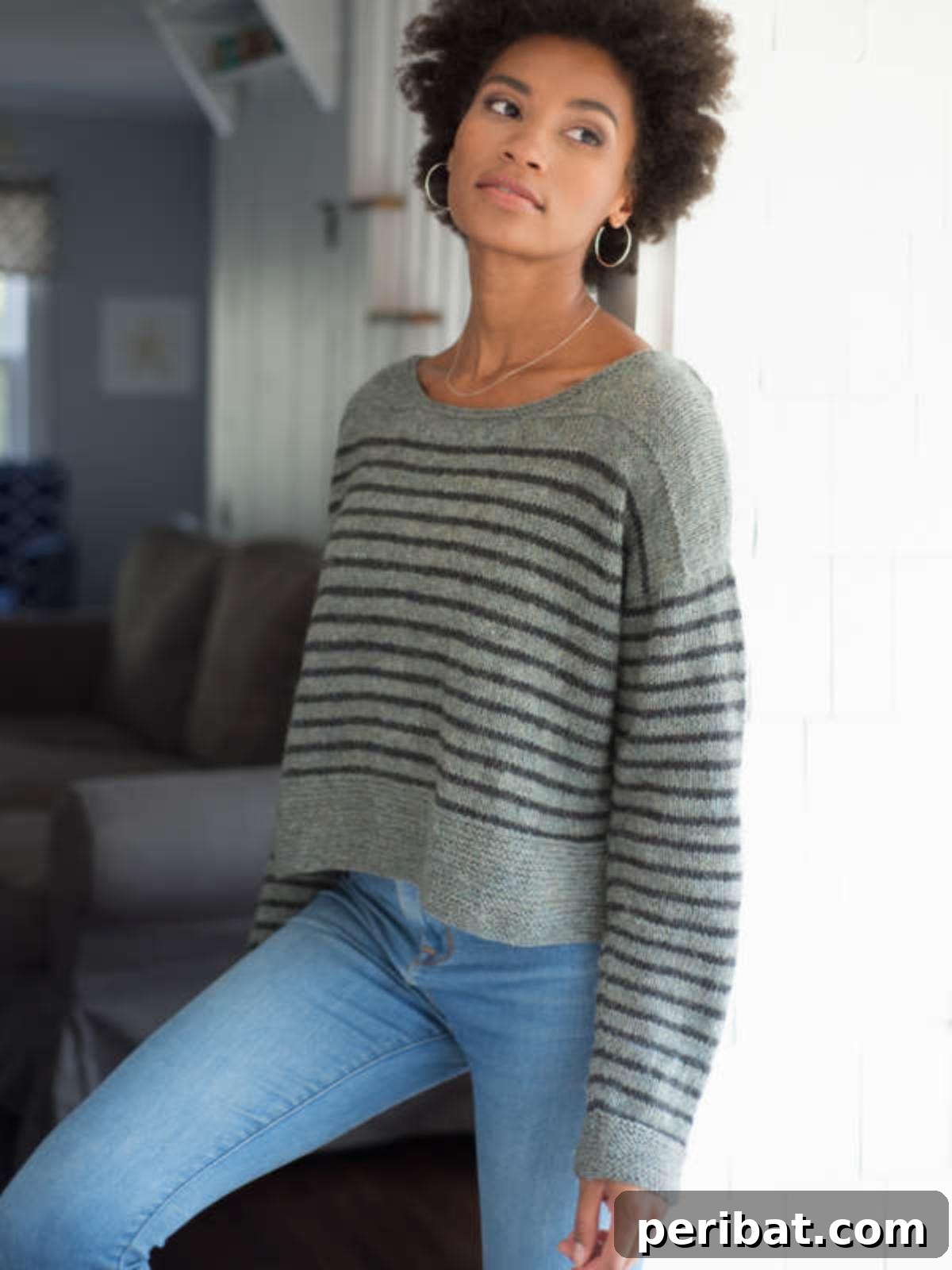 Parnell Sweater, a Breton-inspired pullover made from soft alpaca yarn.