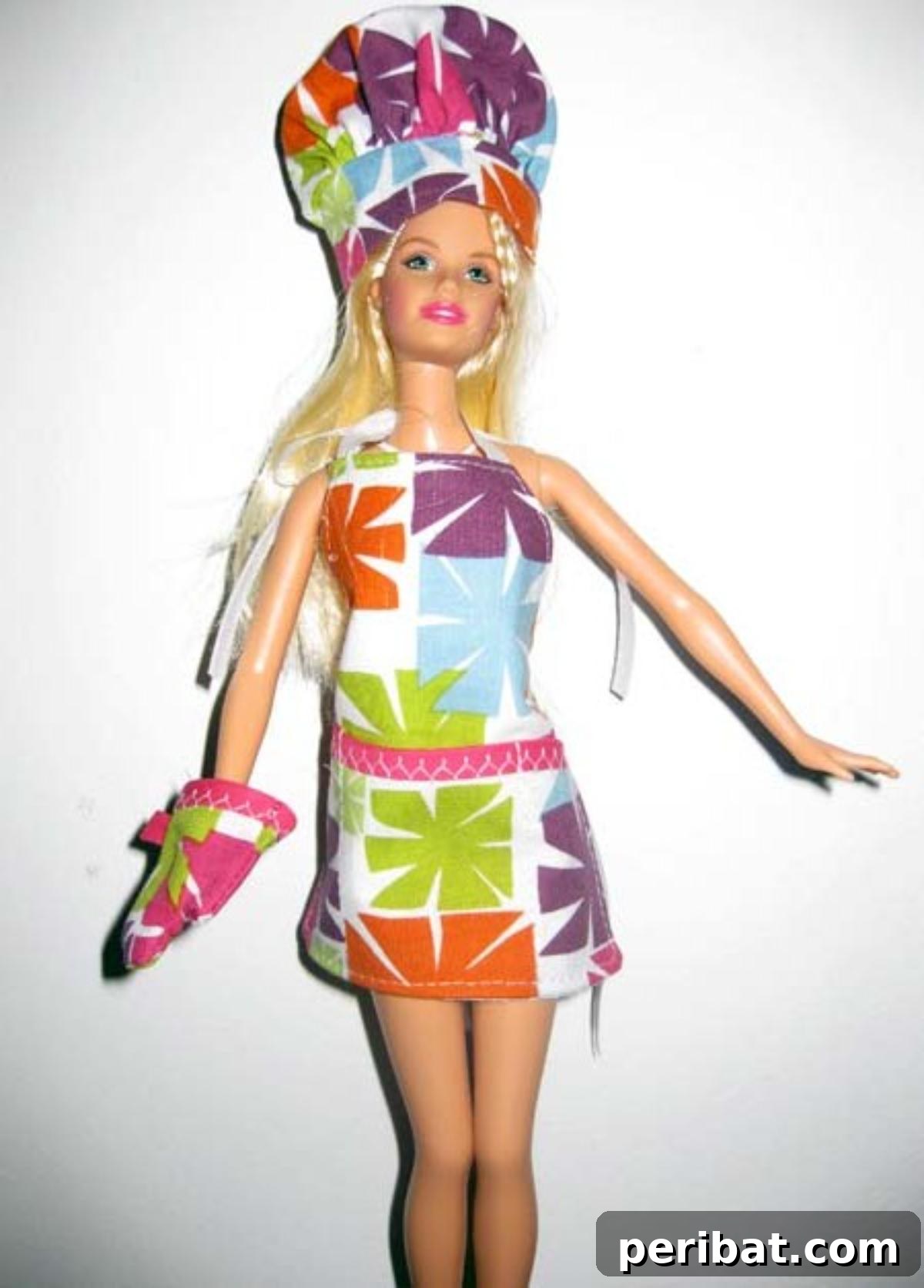 19 Barbie Doll Wardrobe Patterns 17 Barbie Apron, Oven Mitt, and Matching Chef Hat