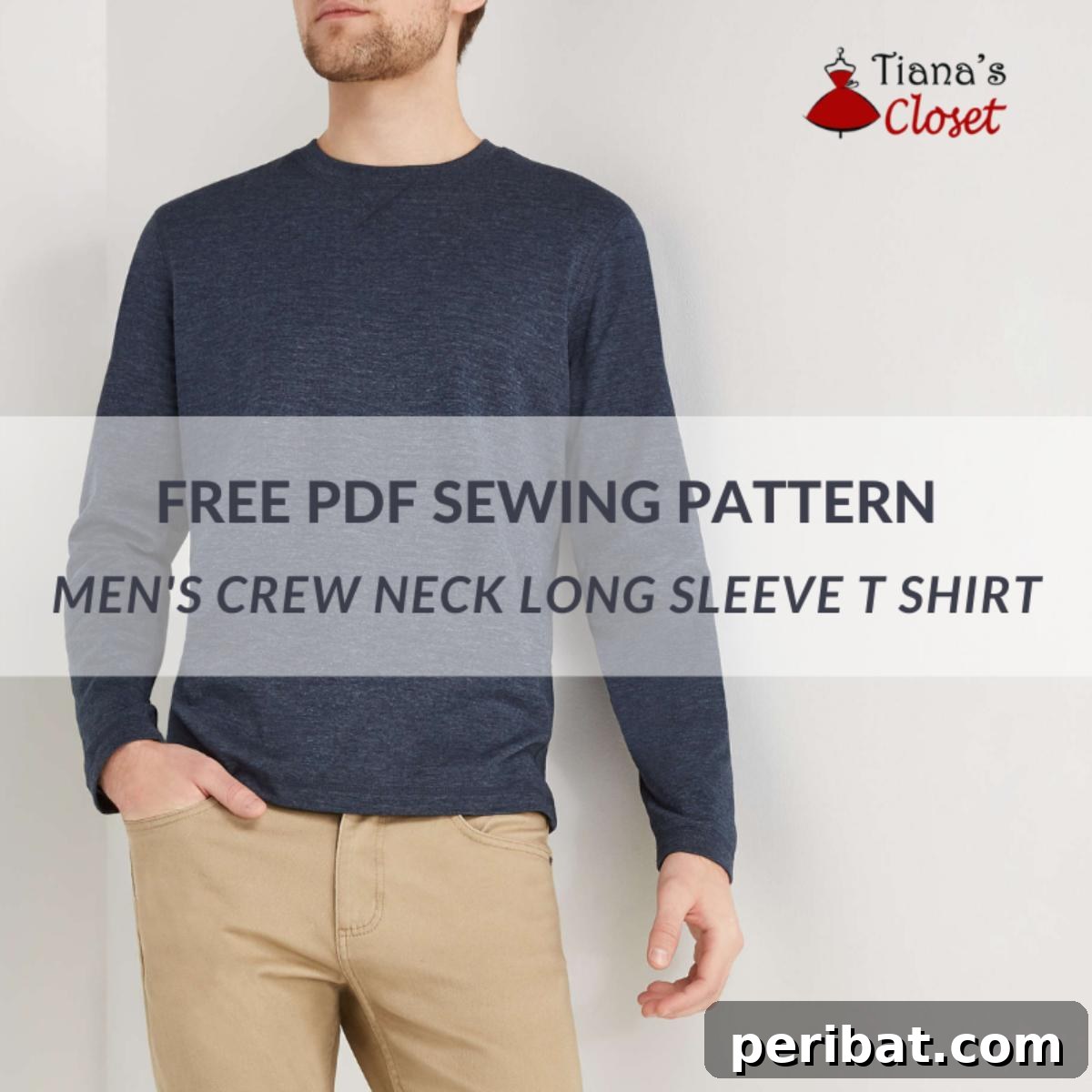 38 Creative T-Shirt Sewing Projects 17 A man wearing a black crew neck long-sleeve t-shirt, a cozy and stylish staple for cooler weather.