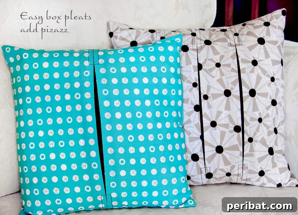 Stitch Your Way to Coziness: 38 Pillow Pattern Ideas 11 Easy Box Pleat Pillows