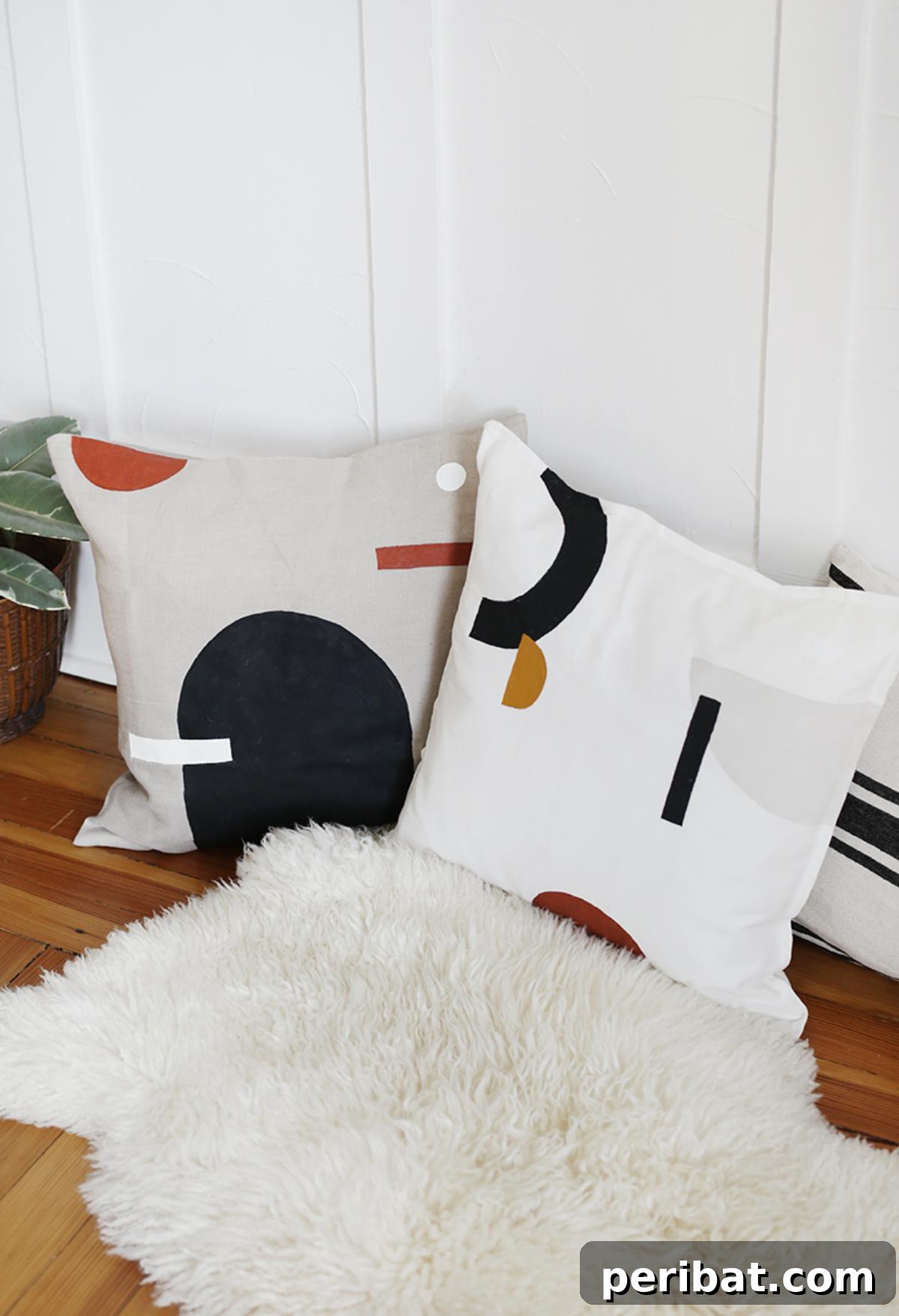Stitch Your Way to Coziness: 38 Pillow Pattern Ideas 14 DIY Painted Pillows