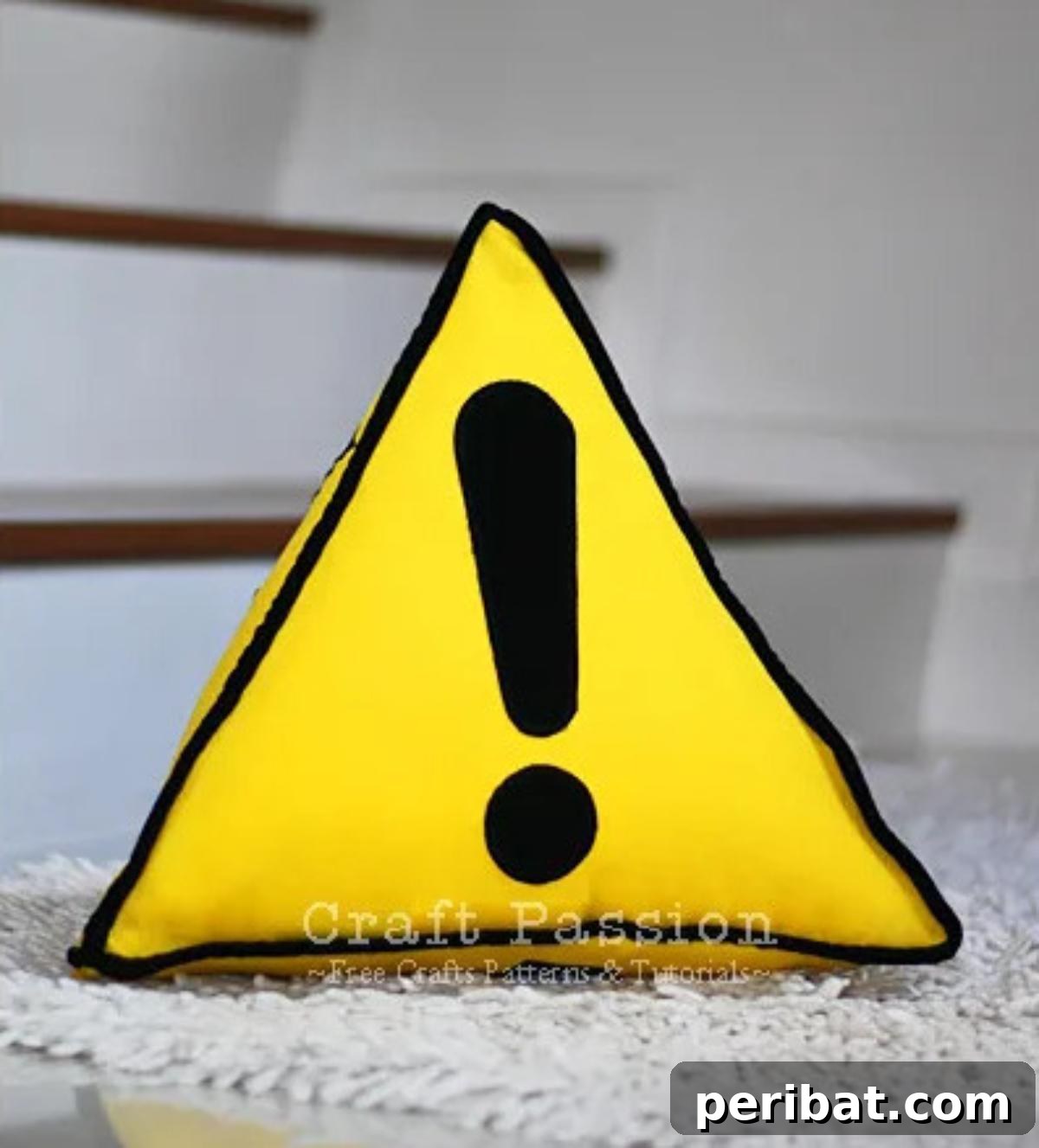 Stitch Your Way to Coziness: 38 Pillow Pattern Ideas 17 Safety Sign Triangle Pillow