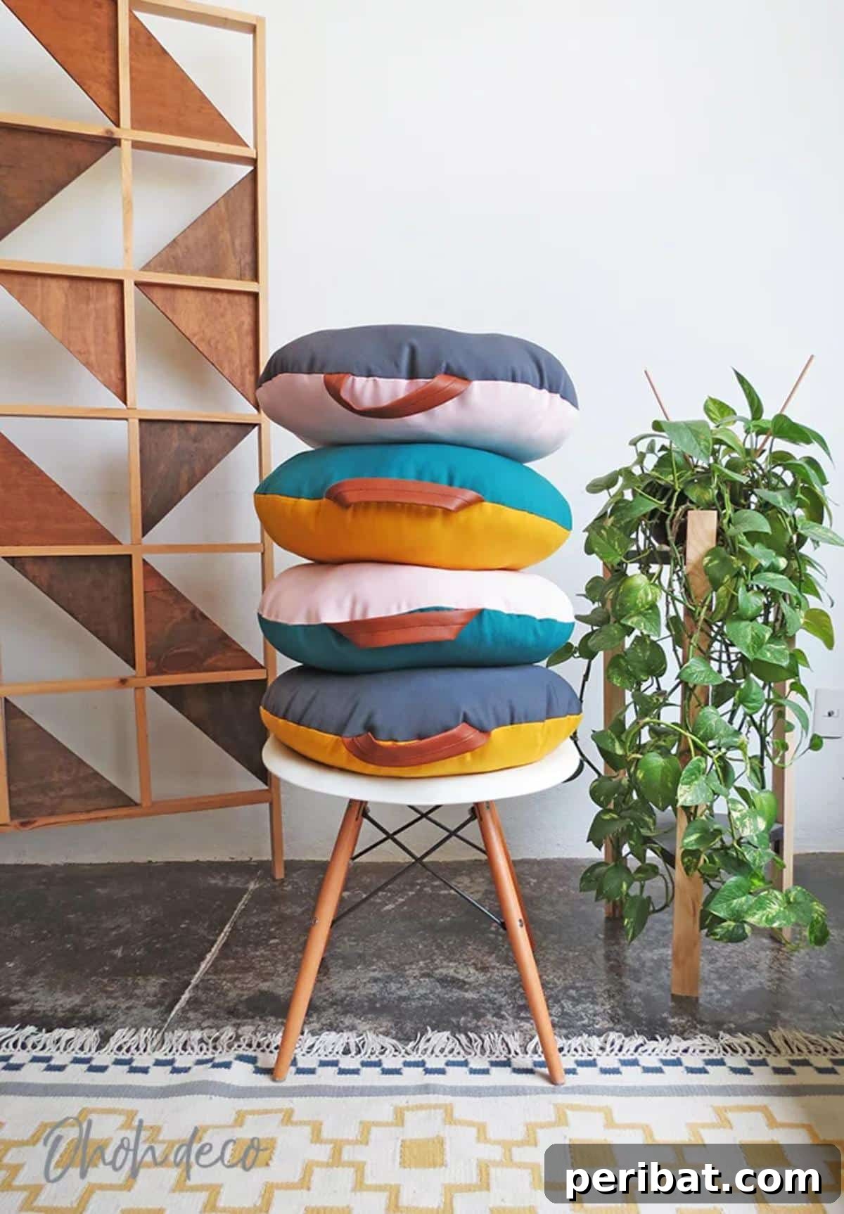 Stitch Your Way to Coziness: 38 Pillow Pattern Ideas 6 A pile of Round Pillows