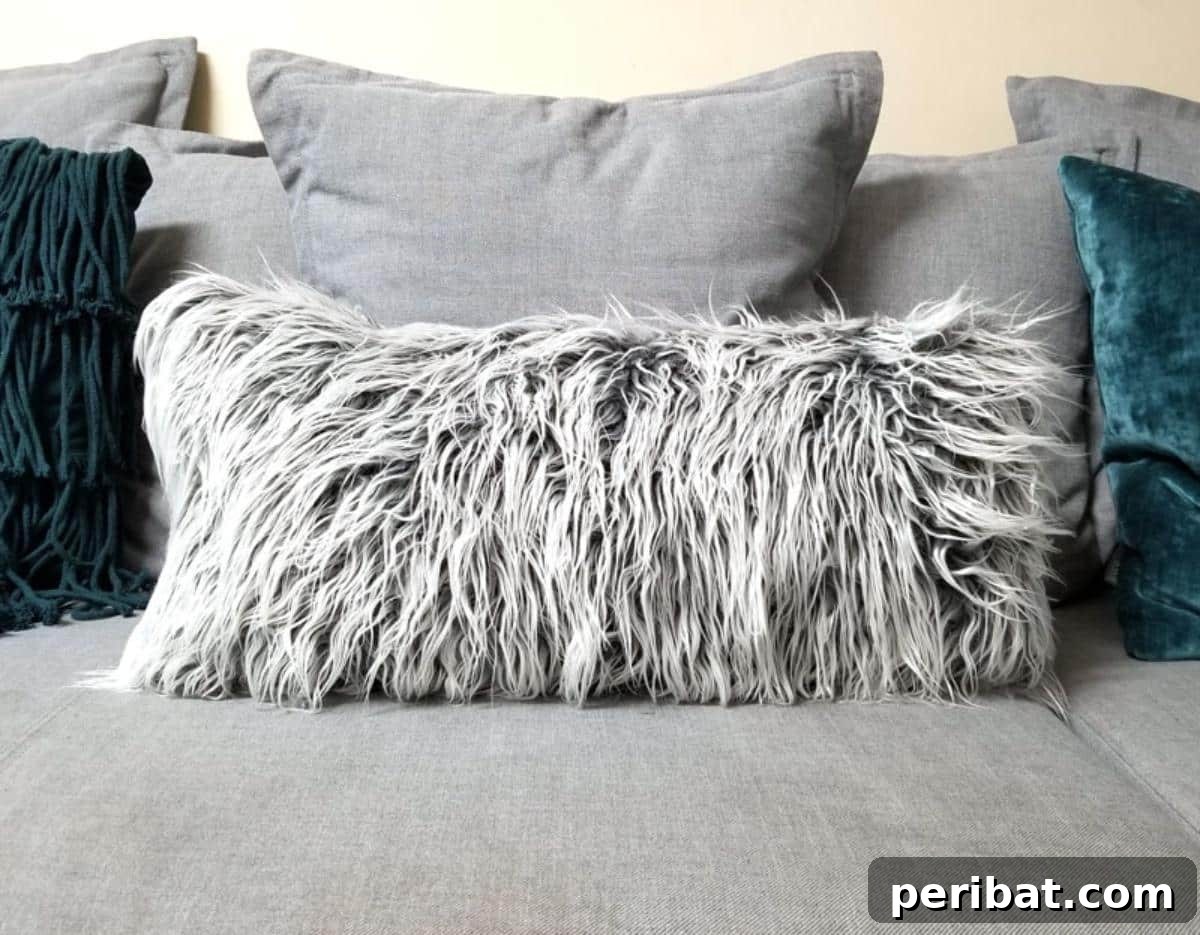 Stitch Your Way to Coziness: 38 Pillow Pattern Ideas 10 Faux Fur Throw Pillow