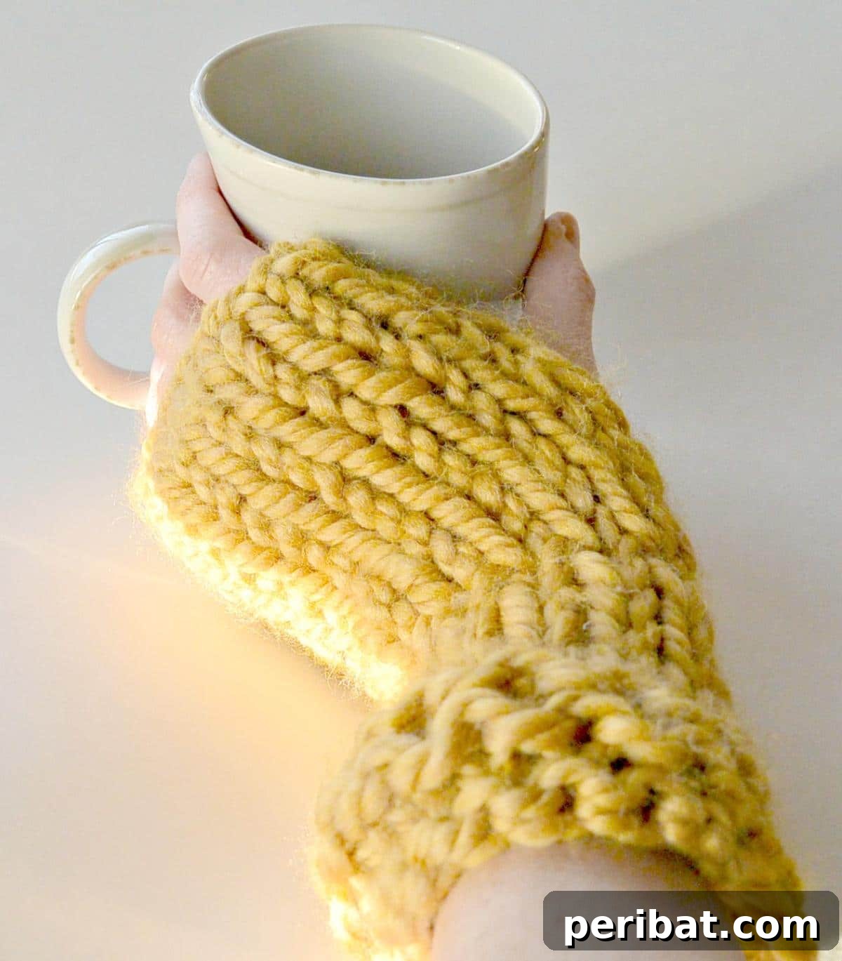 Knit Flat Fingerless Mitten