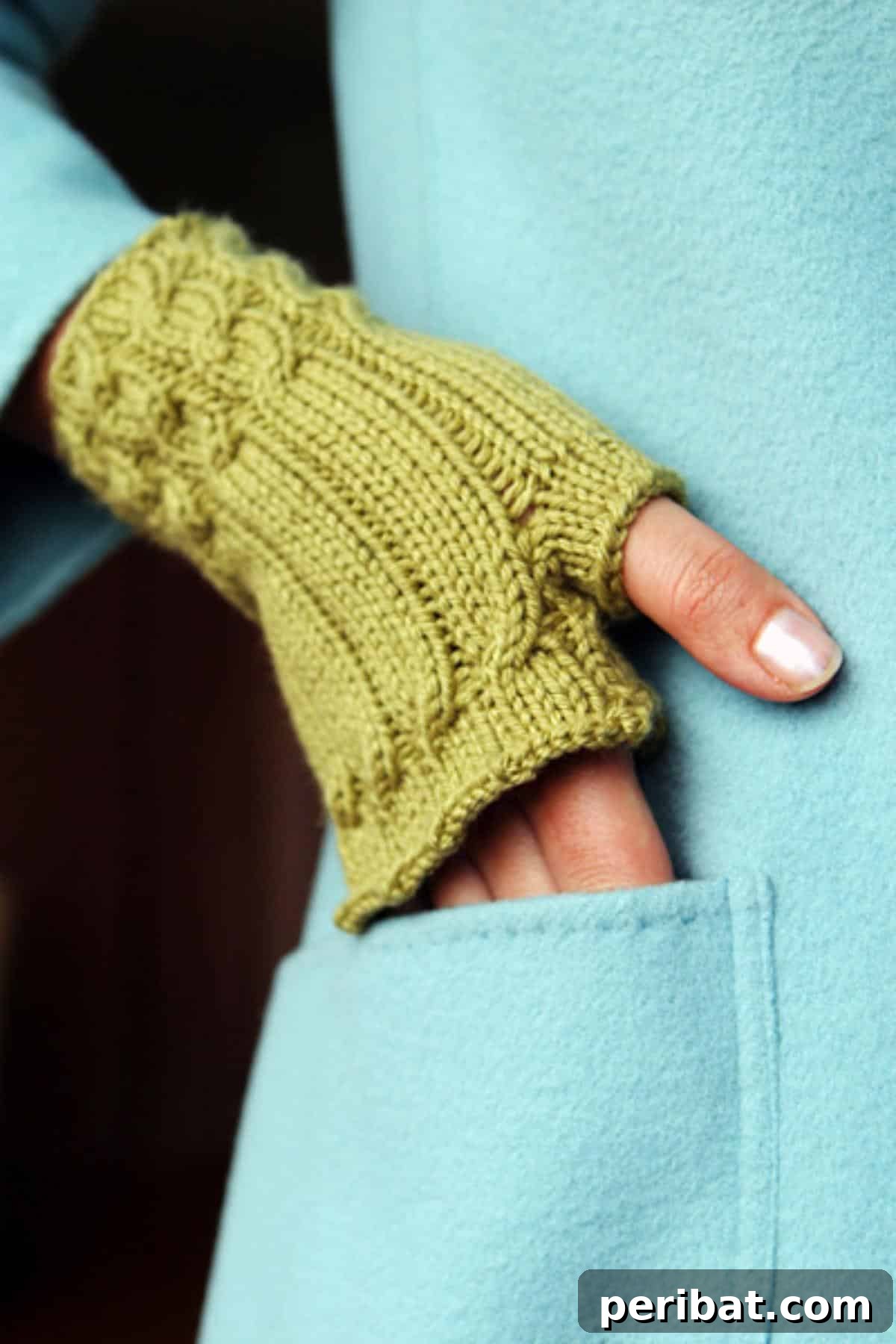 Fetching fingerless glove.