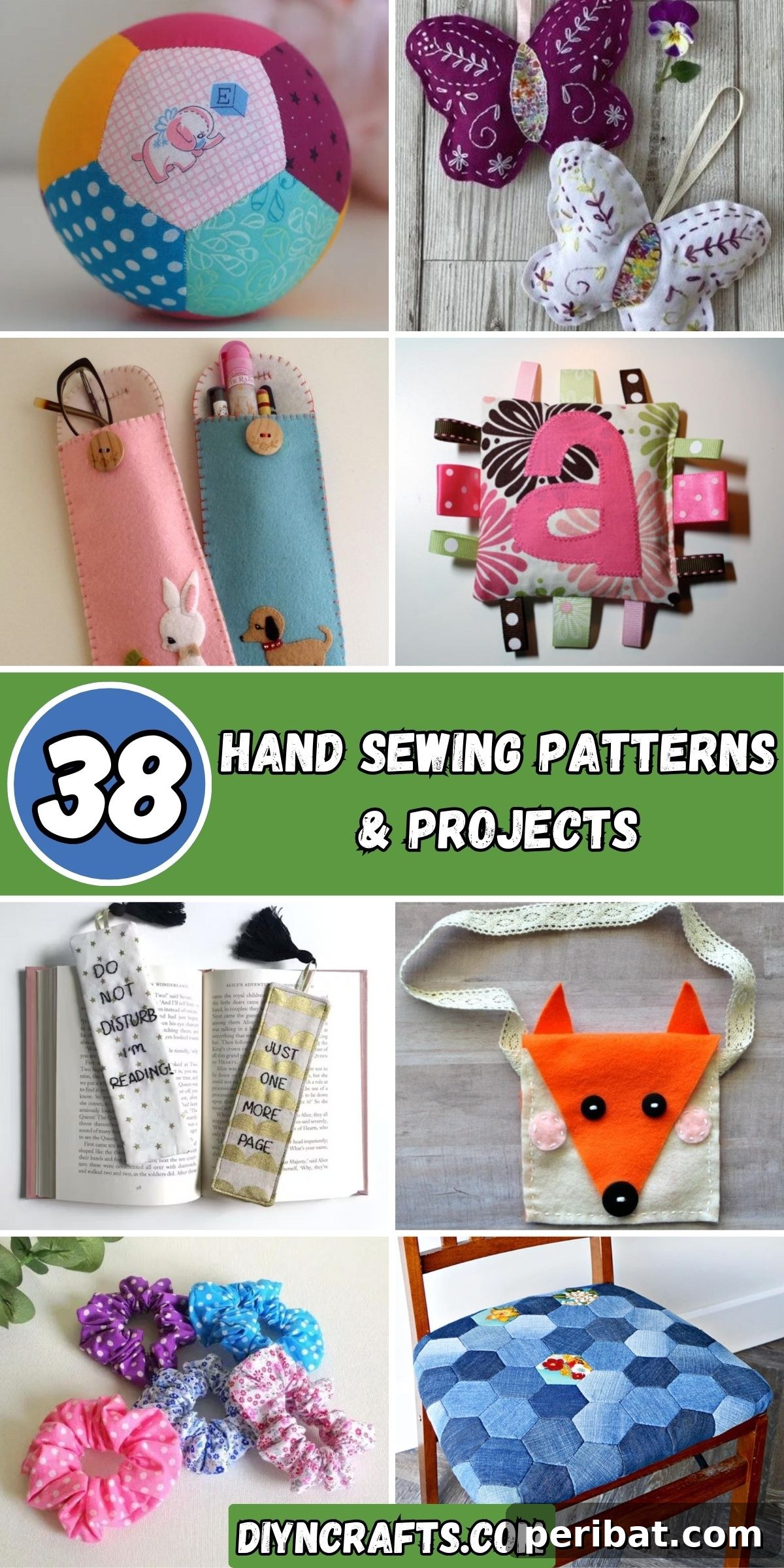 38 Hand Sewing Patterns & Projects collage.