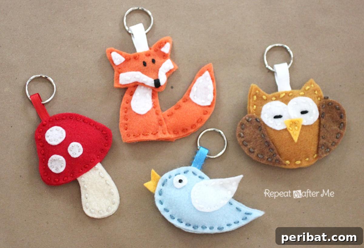 Felt Forest Friends Keychains