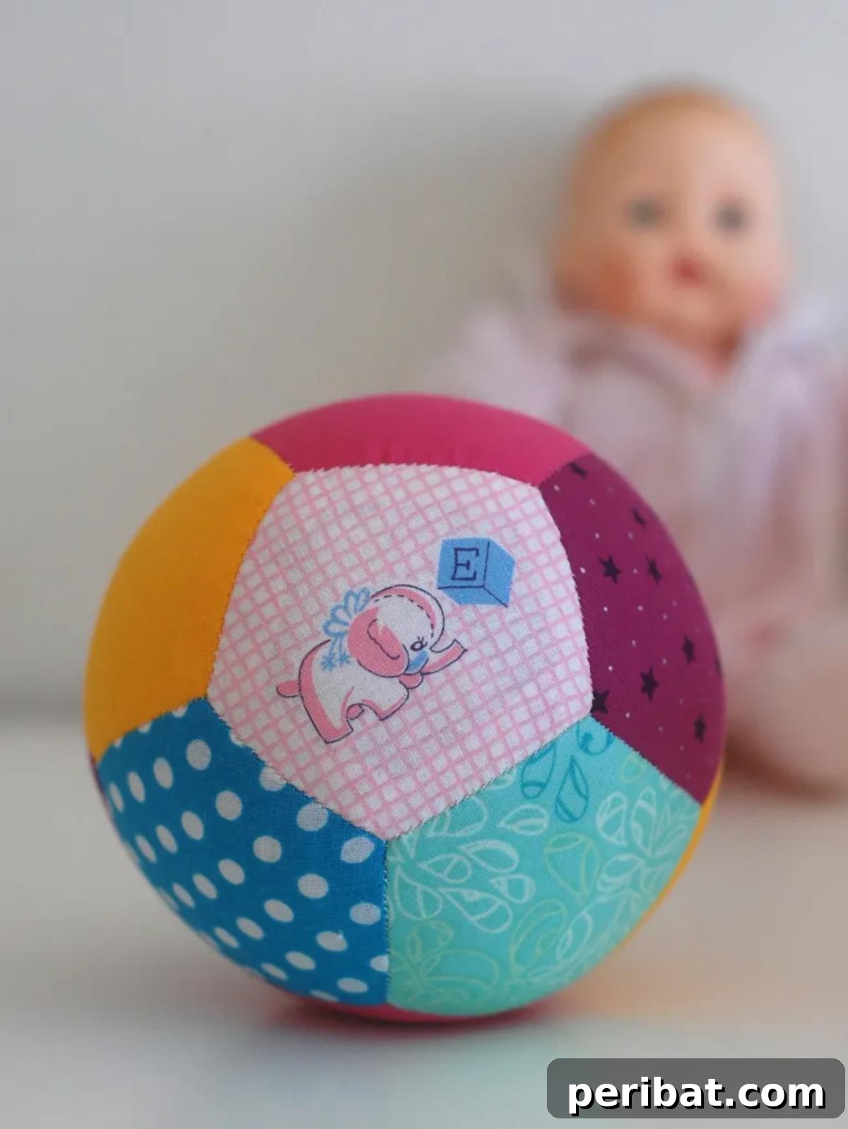 Patchwork Play Ball Made With English Paper Piecing