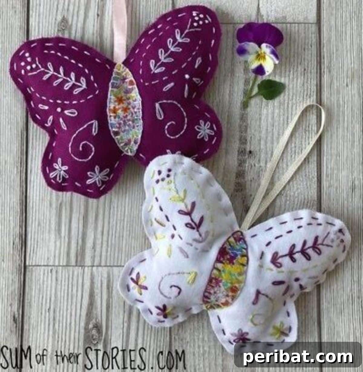 Embroidered Butterfly Hanging Decorations