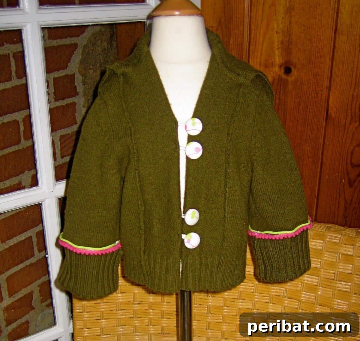 Repurposed Women's Turtleneck Into Sweet Little Girl’s Cardigan