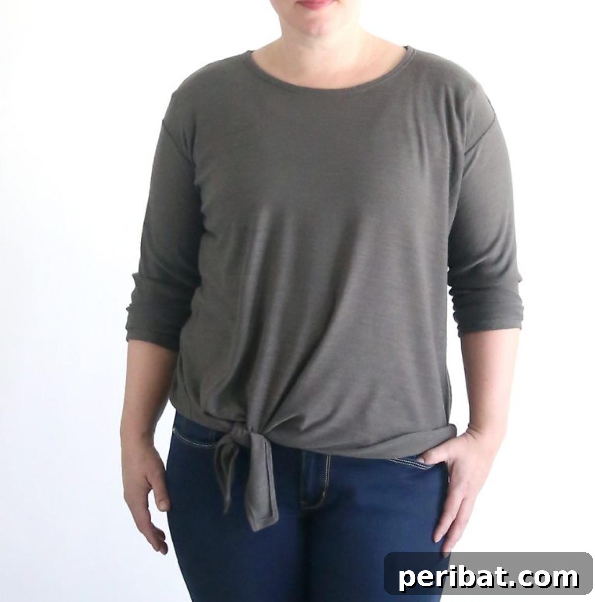 Tie Front Slouchy Sweater