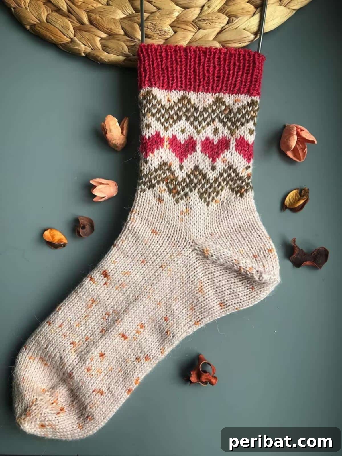 38 Cozy Sock Knitting Patterns 11 Adorable Cute Hearts Socks featuring a charming, intricate heart motif.